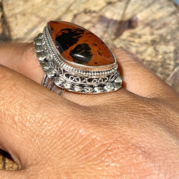 Mahogany Obsidian Ring Size 8 - Picture 5 of 8